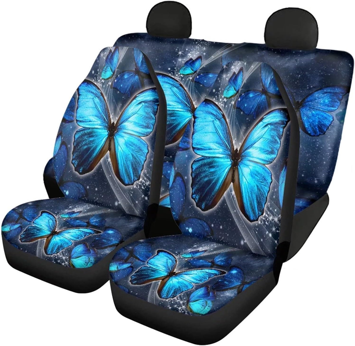 Wolf Seat Cover Full Set Universal Front Rear Bench Bucket Seat Cover Pack of 2 I637