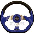 Blue 12.5x22 Golf Cart Steering Wheel with Black Adapter Hub D481