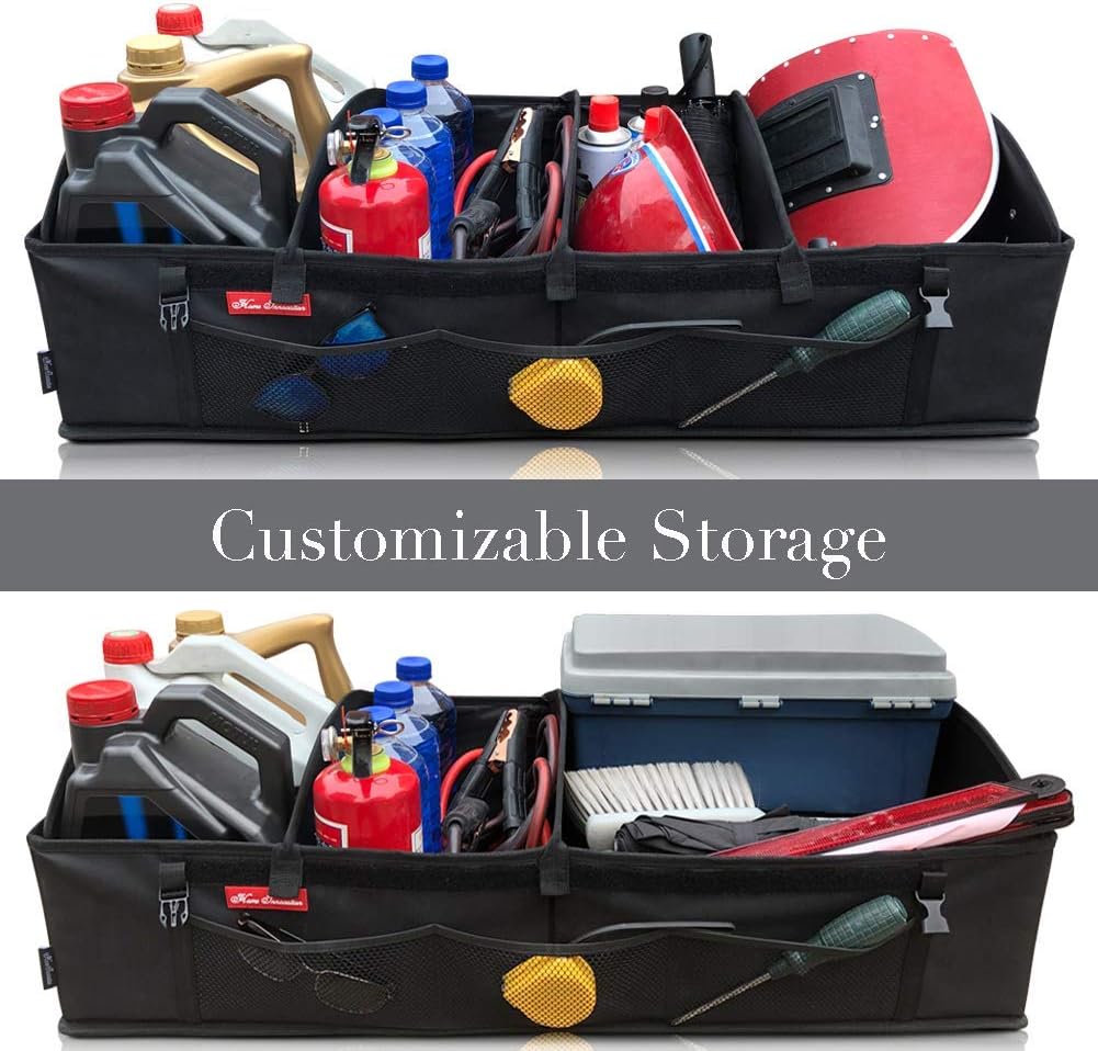 4 Compartment Foldable Car Trunk Organizer B884190