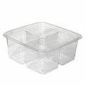 Clear 4-Compartment 6 in. Container W22840