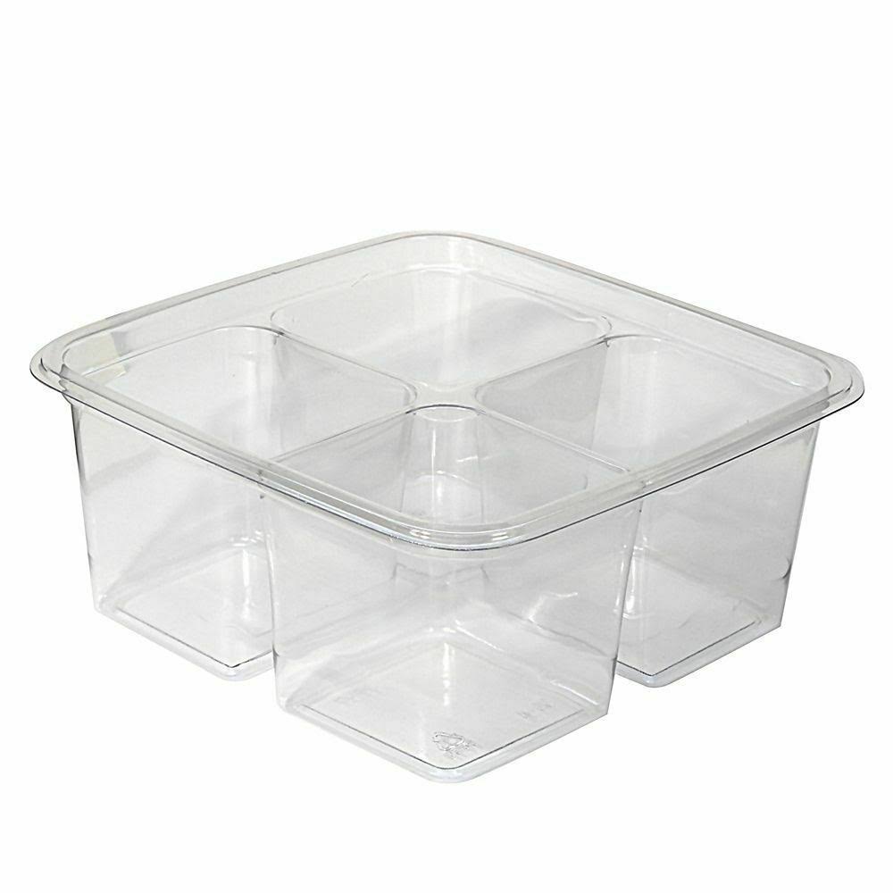 Clear 4-Compartment 6 in. Container W22840