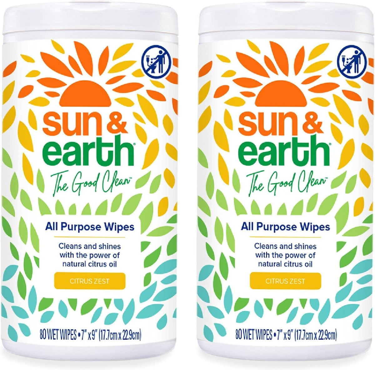 All Purpose Cleaner Wipes, 480 total wipes, Pack of 6, Citrus Scent, Plant Based Ingredients O6006