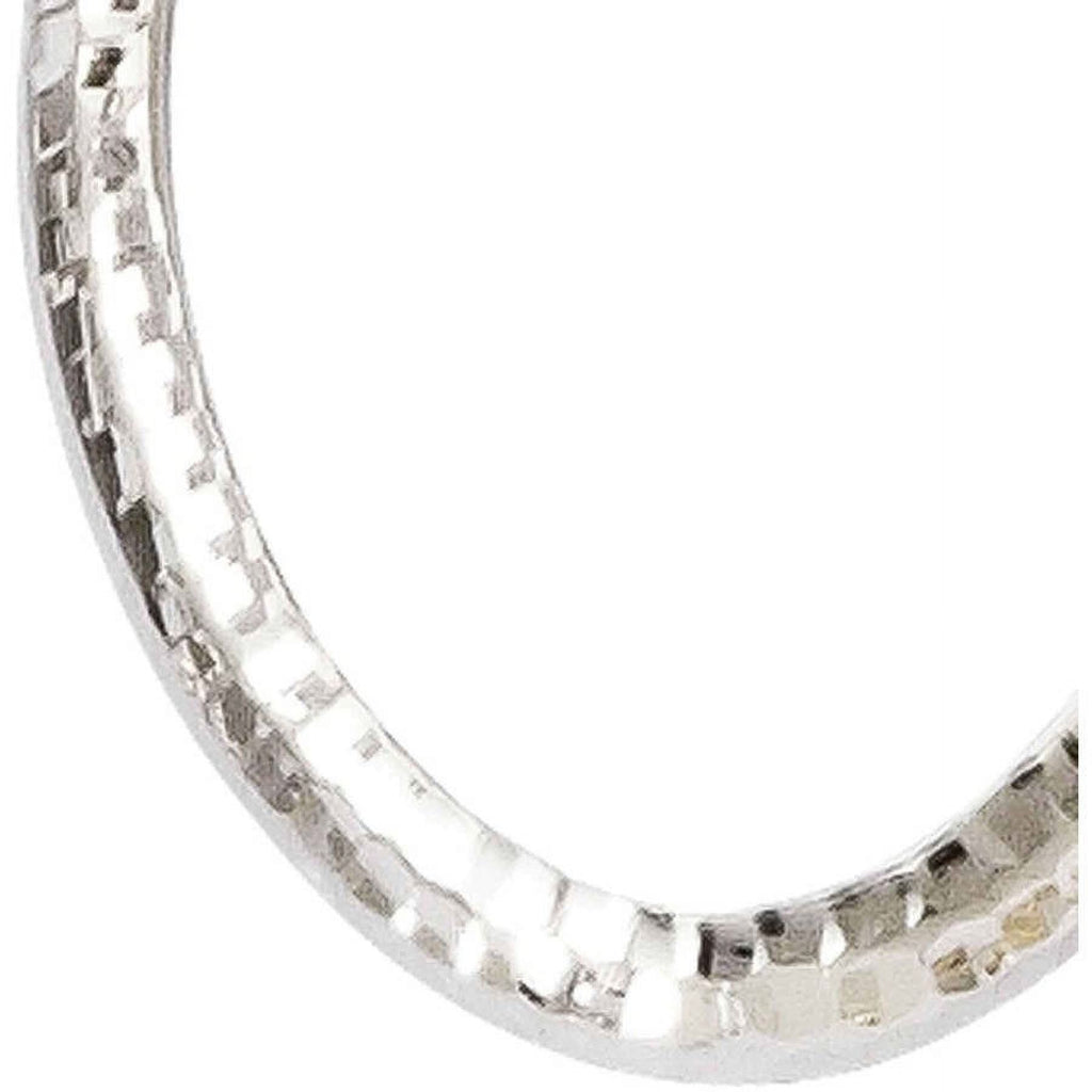 10 Karat White Gold Diamond-cut Oval Hinged Hoop Earrings A451294