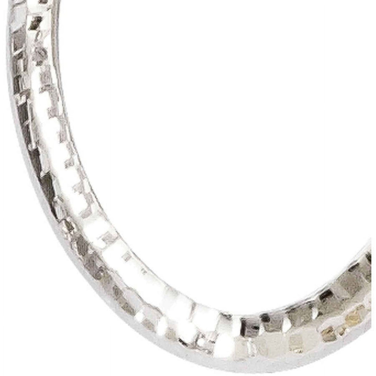 10 Karat White Gold Diamond-cut Oval Hinged Hoop Earrings A451294
