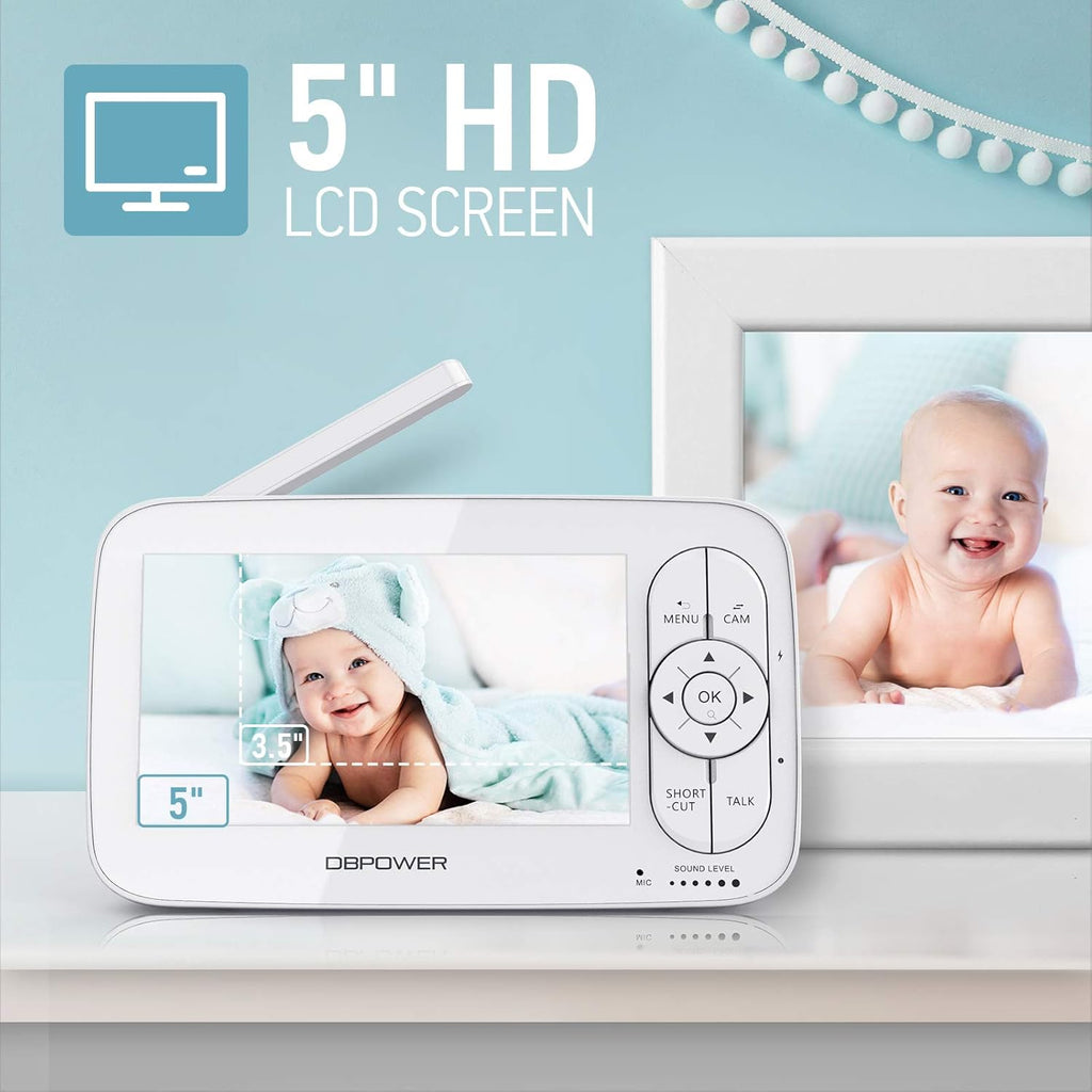 1080P 5 HD Display Video Baby Monitor with Camera and Audio, Night Vision, Two-Way Audio T3734