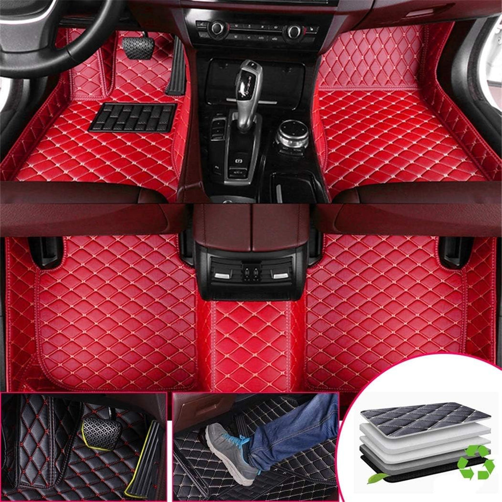 Brown Leather Car Floor Mats D8014
