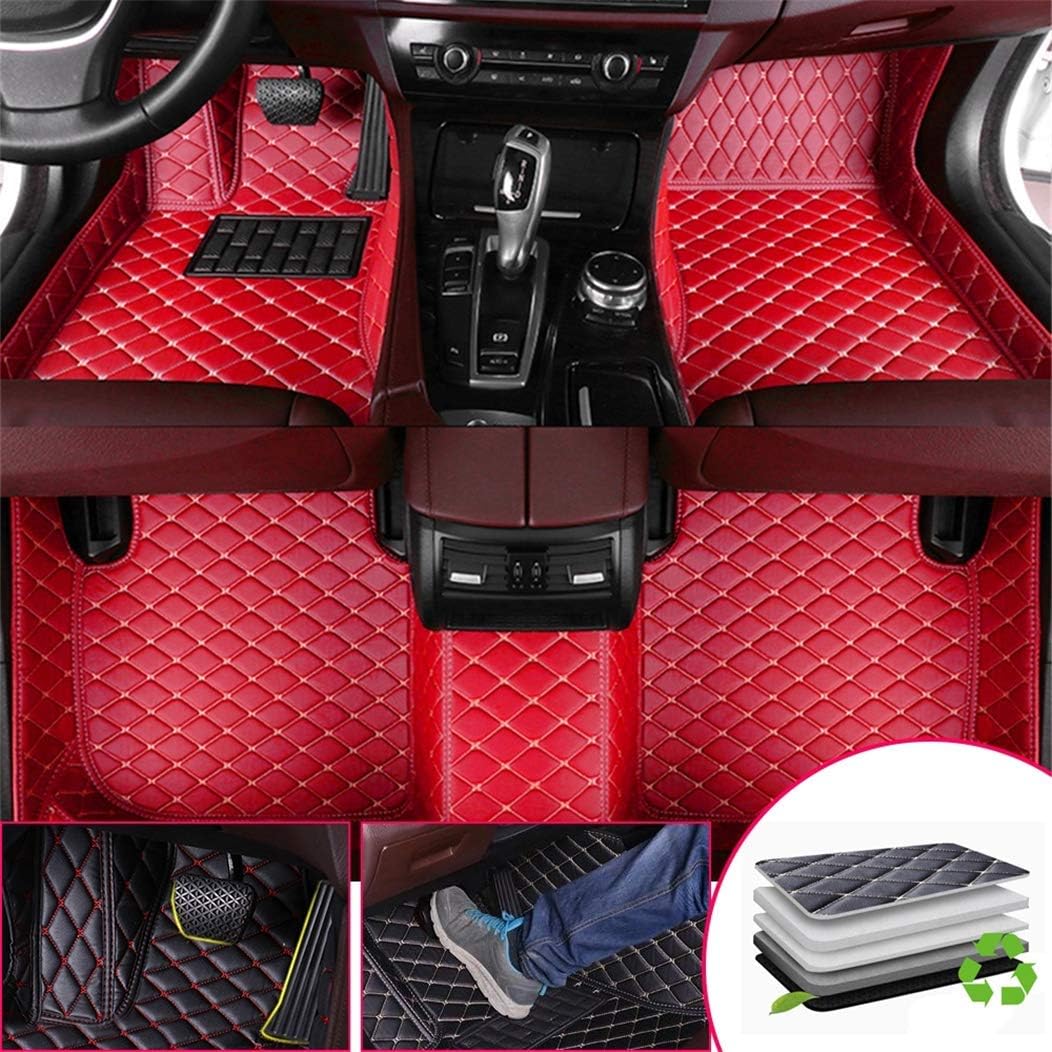 Brown Leather Car Floor Mats D8014