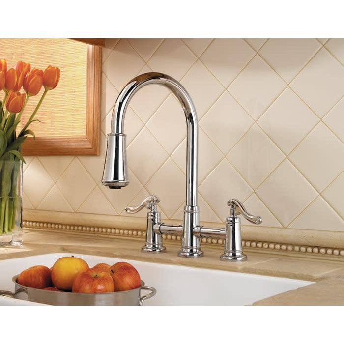 Brushed Nickel 2-Handle Pull-Down Kitchen Faucet H1333
