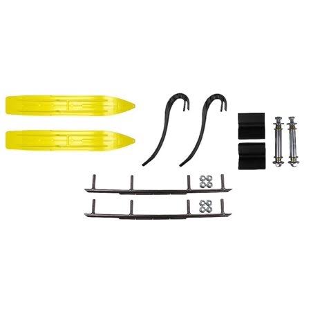 Sunburst Yellow 7 1/4 inch Snowmobile Skis with 8 inch Round Bars Kit I65973