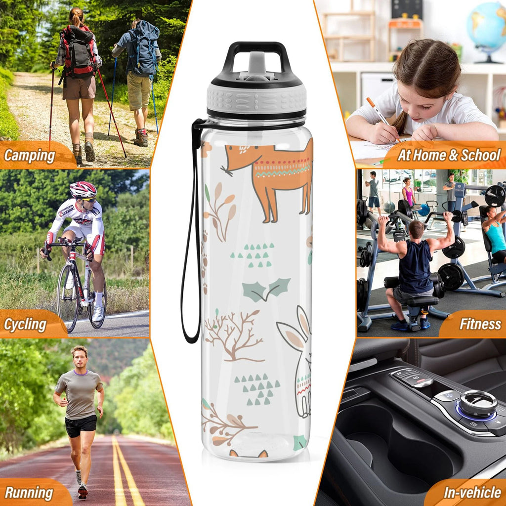 32oz Tritan Leakproof Clear Water Bottle with Straw Z728