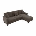 Chocolate Brown Microsuede Sectional Couch with Reversible Chaise Lounge A83597