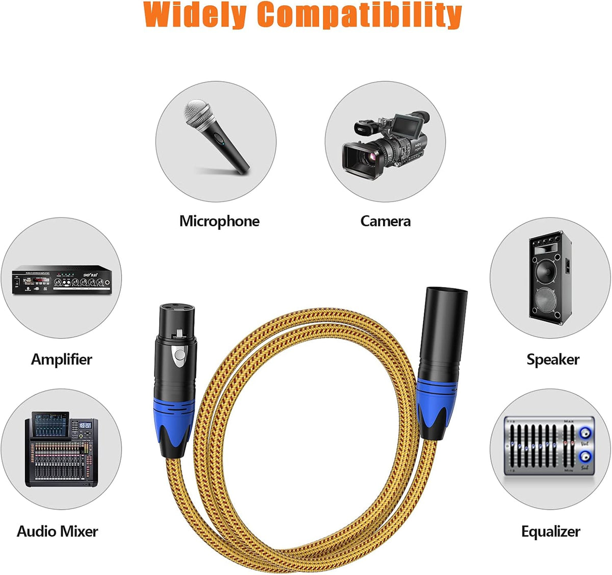 10Pack 6ft Nylon Braided XLR Male to Female Microphone Cable Q819005