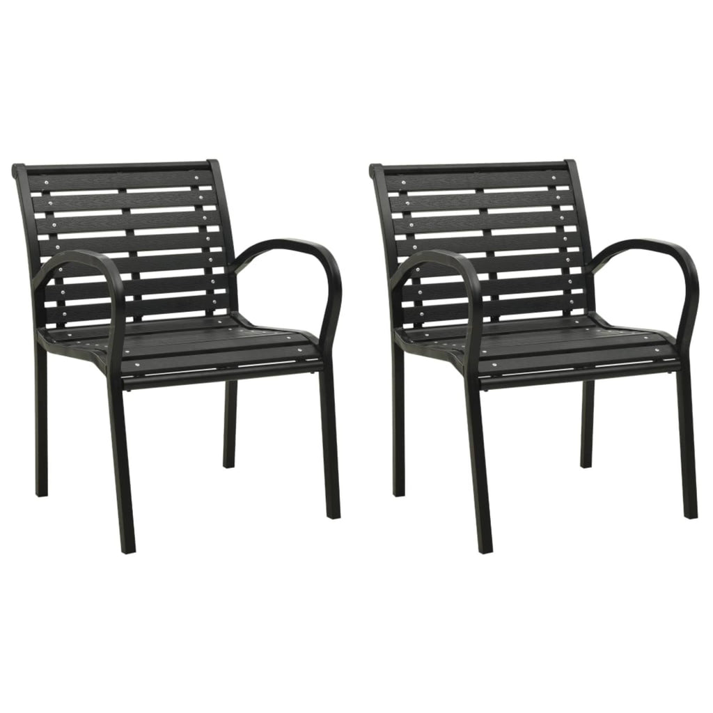 2 Pcs Steel and WPC Garden Chairs E368