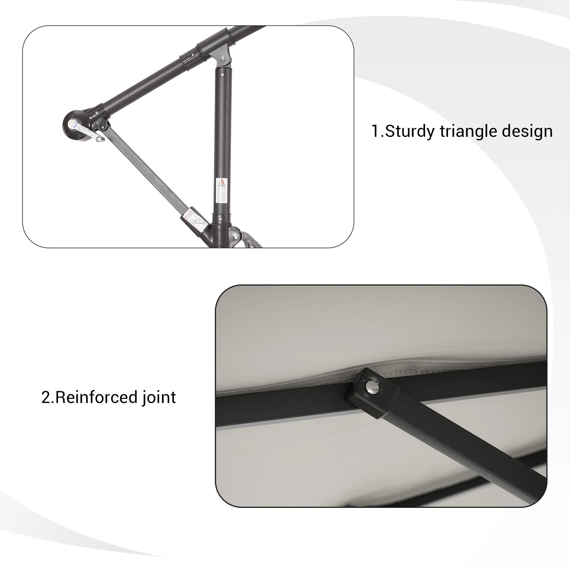 White Round Offset Patio Umbrella H9217