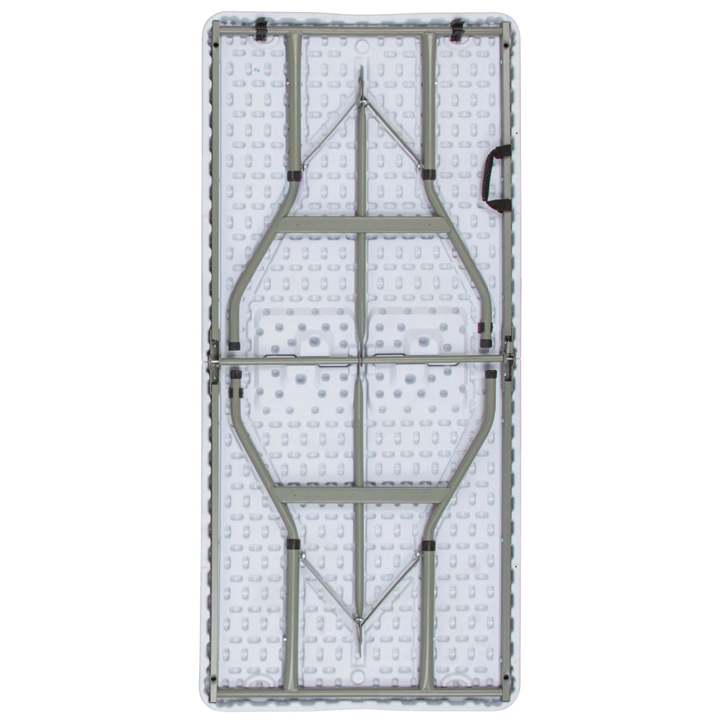 5-Foot Height Adjustable Bi-Fold Granite White Plastic Folding Table H667468