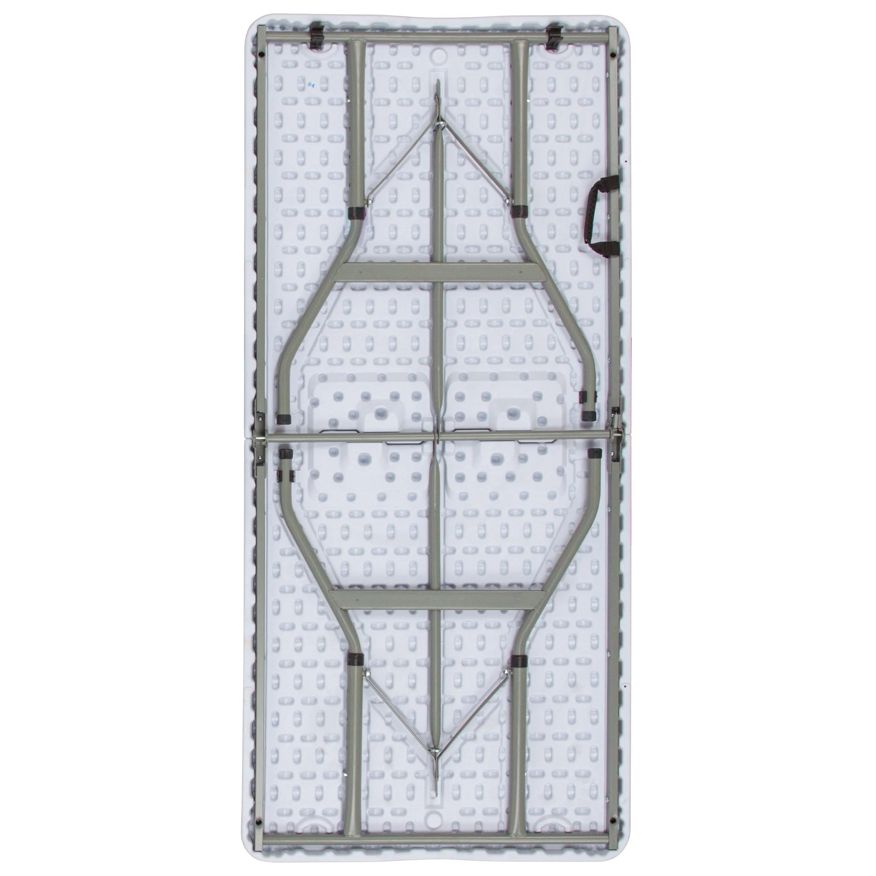 5-Foot Height Adjustable Bi-Fold Granite White Plastic Folding Table H667468