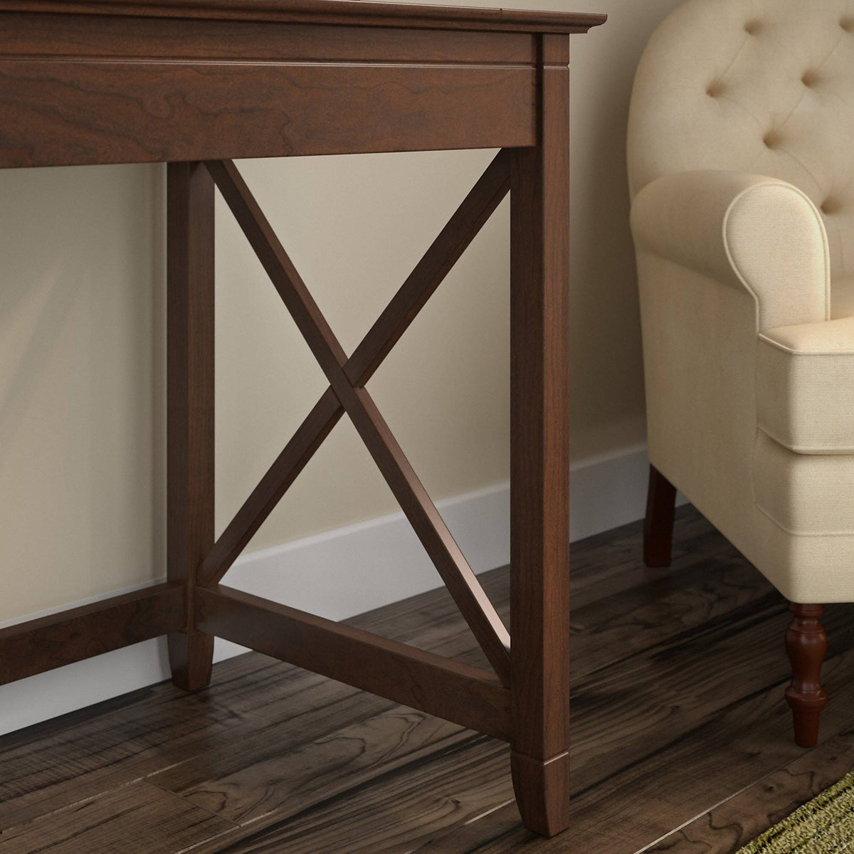 Linen White Oak L Shaped Desk with Hutch and 2 Drawer Mobile File Cabinet F28819