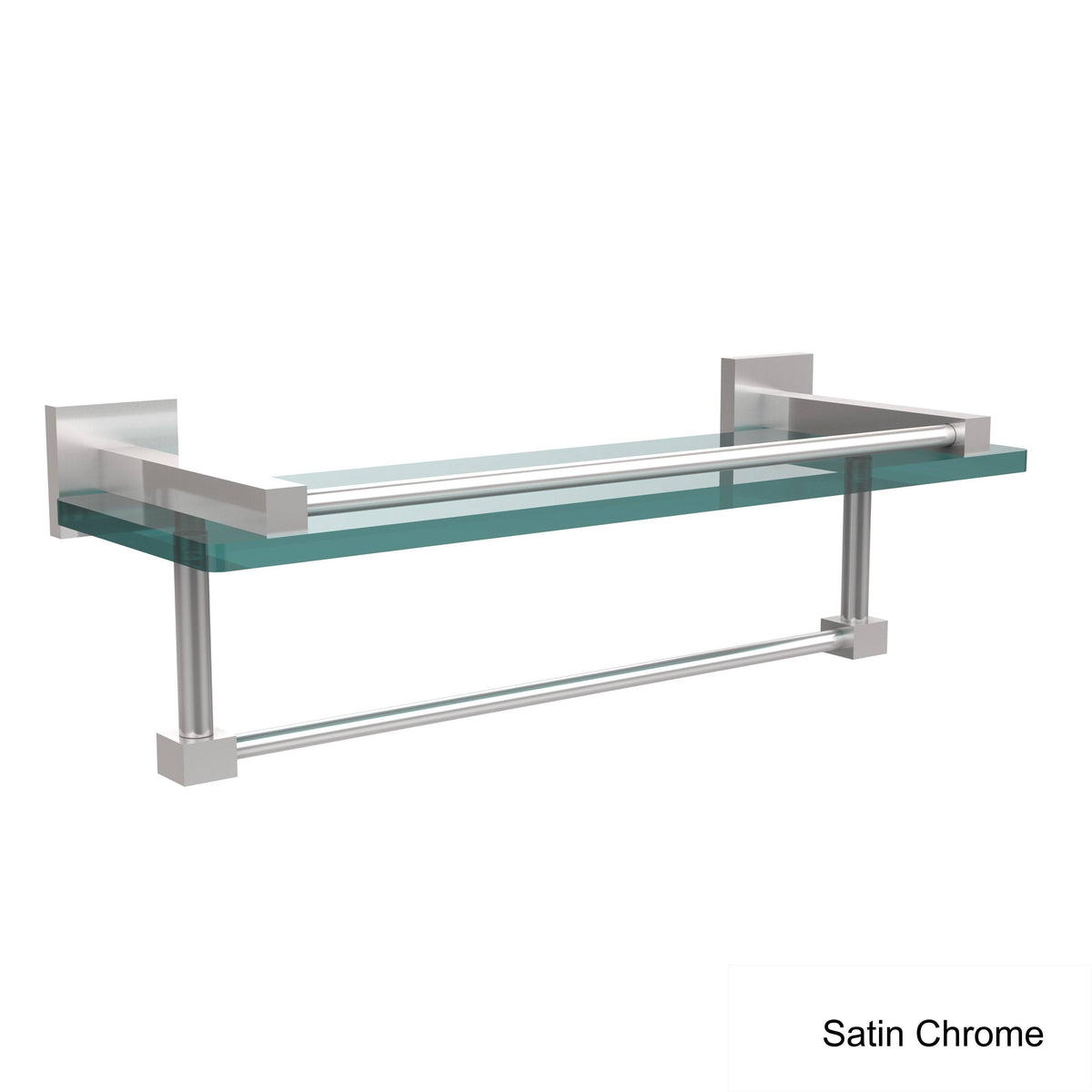 Satin Brass Gallery Glass Shelf with Towel Bar X74890