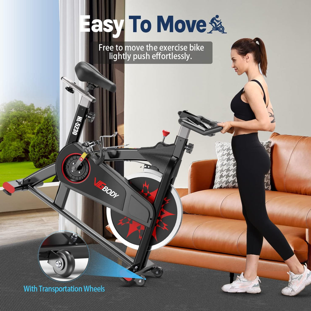 Exercise Bike Indoor Cycling Bike Adjustable Stationary Bicycle Upright Bike V60226