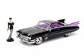 1959 Cadillac Coupe Deville Diecast Model Toy Car with Display Case and Catwoman Figurine E571031