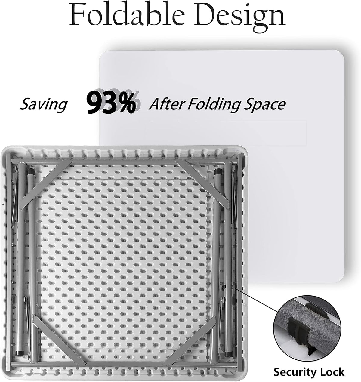White Square Folding Plastic Table G69281