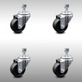 3.5 inch Soft Rubber Wheel Swivel Caster Set Z378