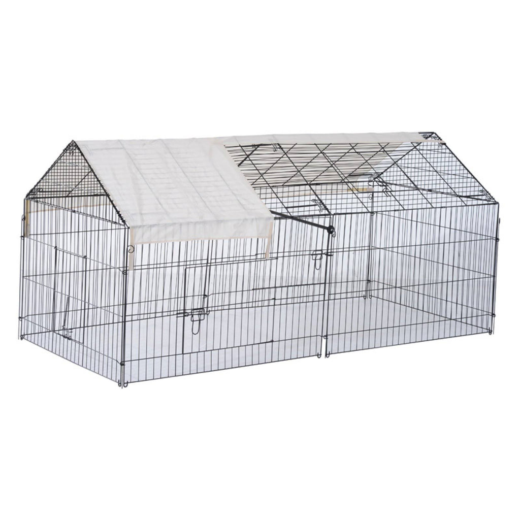 Large Dog Kennel Crate Pet Enclosure Playpen Run Cage House with Cover R885743