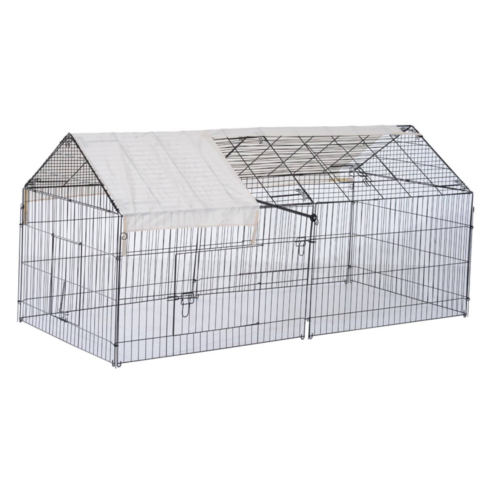 Large Dog Kennel Crate Pet Enclosure Playpen Run Cage House with Cover R885743