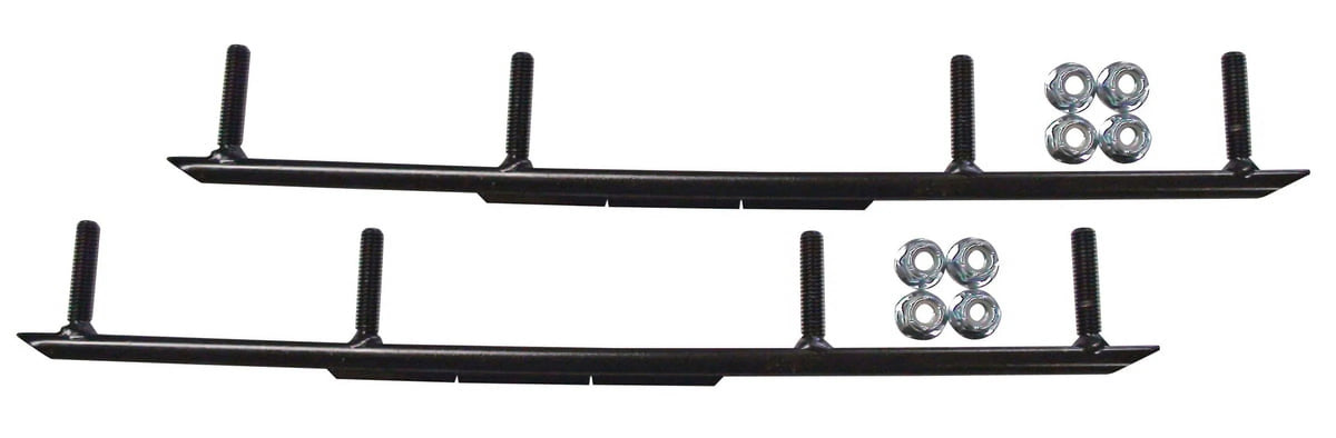 Yellow MTX Snowmobile Skis with 6" Round Bars Complete Kit J291304
