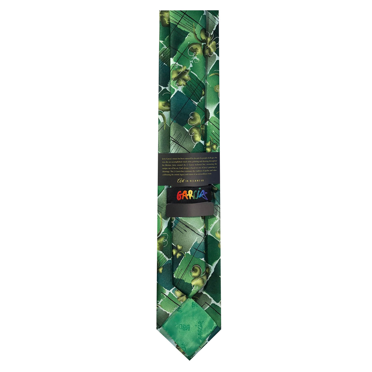 Green Shamrocks Clovers Black Diamond Irish Plant Person Art Extra Long Neck Tie D6888