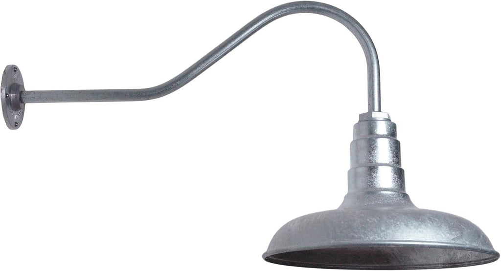 Gooseneck Barn Light with Steel Dome, 16 Gooseneck, White U602
