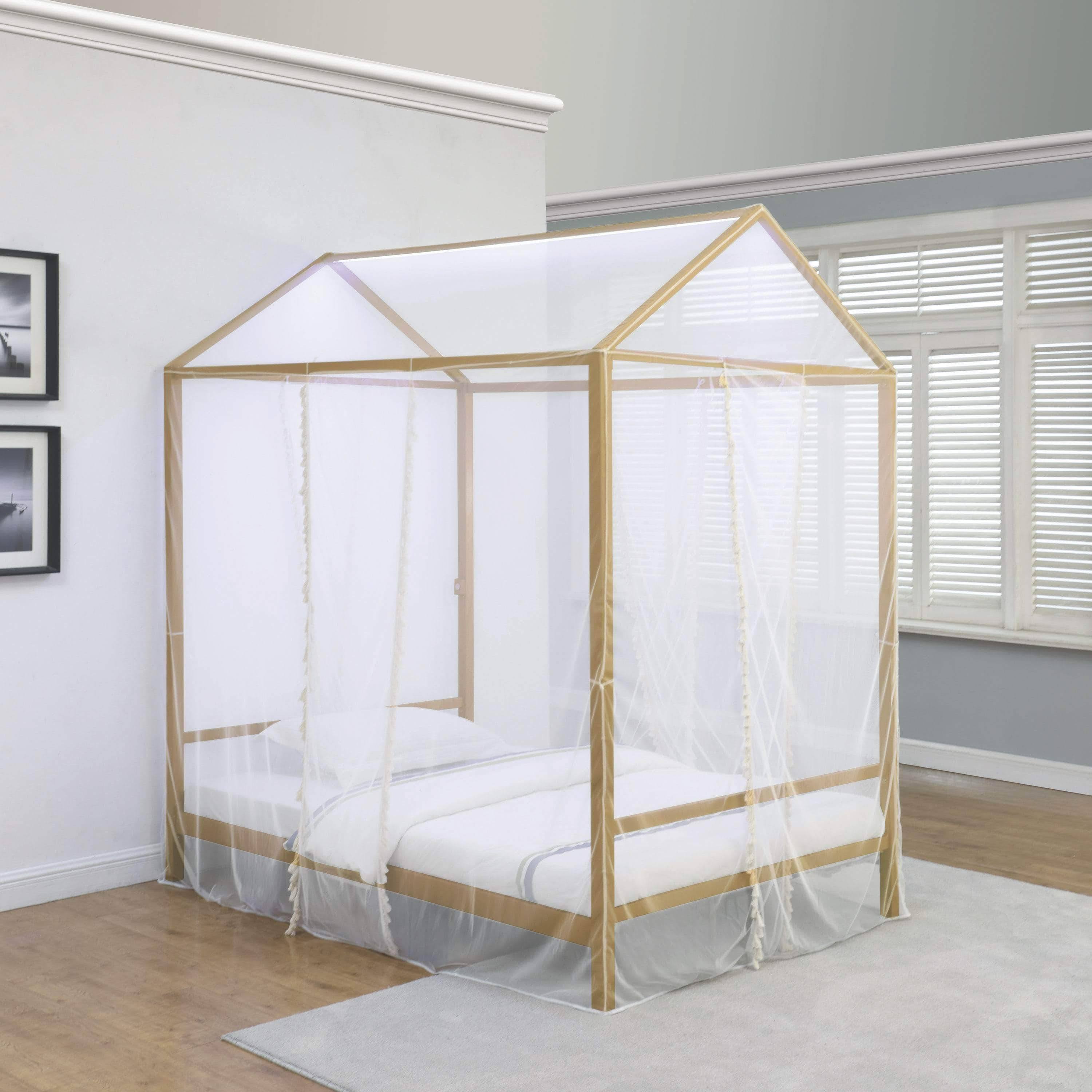 Twin Canopy Bed in Gold Y475153