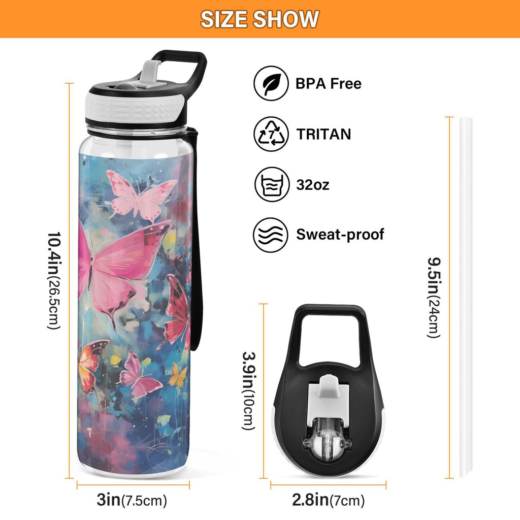 32oz Tritan Leakproof Water Bottle with Straw P2481