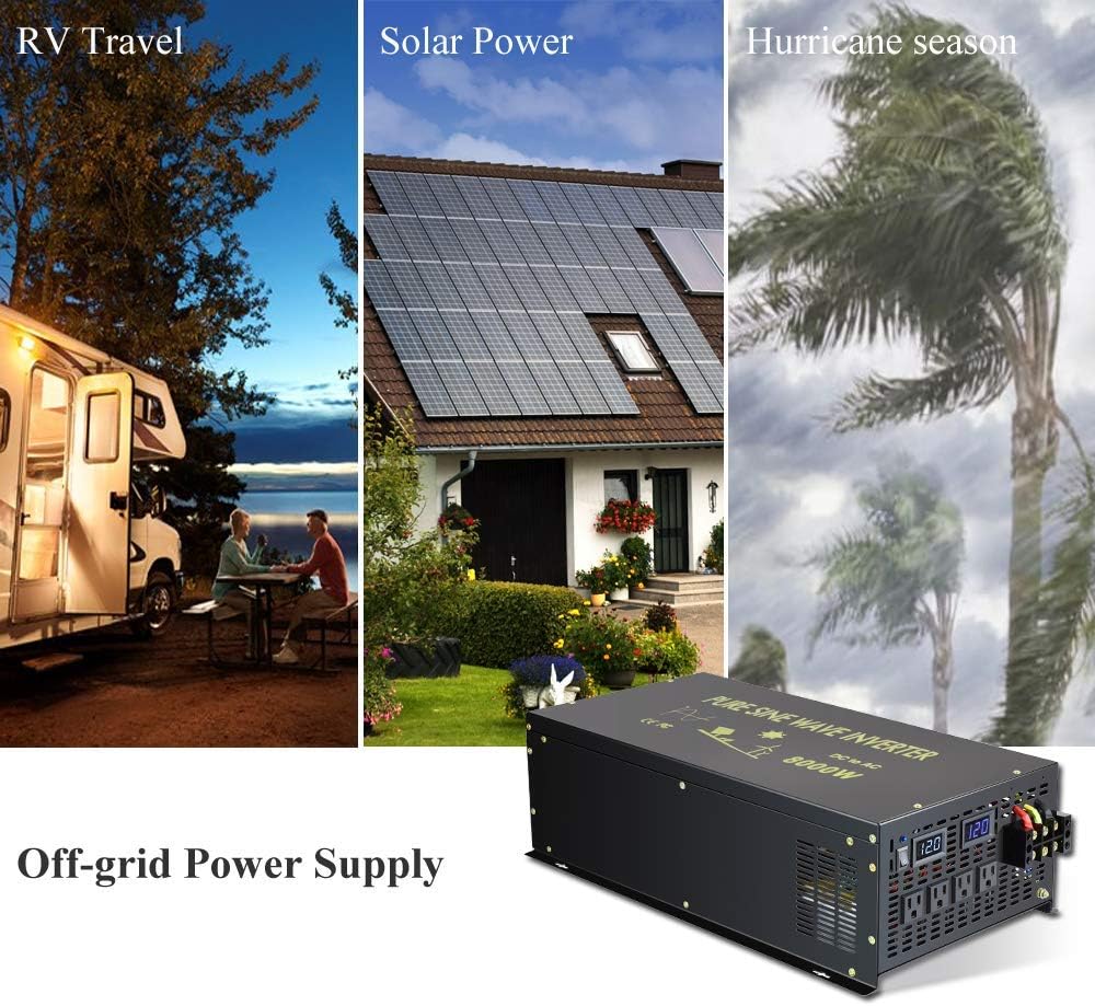 8000W 24VDC to 120VAC Pure Sine Wave Power Inverter G2840