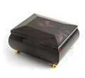 Burgundy Beveled Top Music Jewelry Box With Floral Motif Z632624