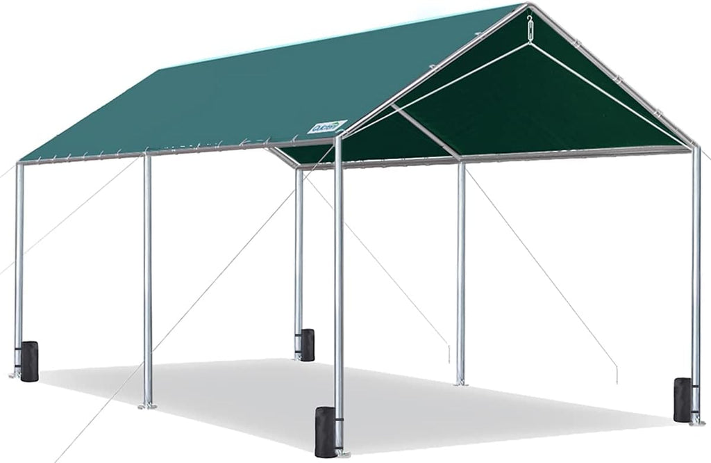 10X20ft Heavy Duty Carport Car Canopy Party Tent with 3 Reinforced Steel Cables E10271