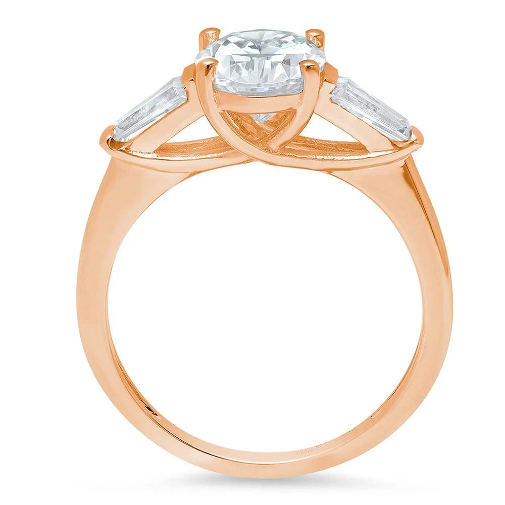 18K Rose Gold Three-Stone Diamond Engagement Ring D848571