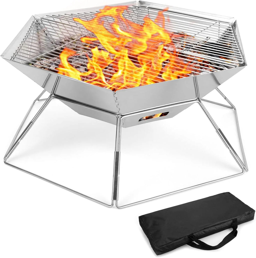 Hexagon Stainless Steel Folding BBQ Grill H9693