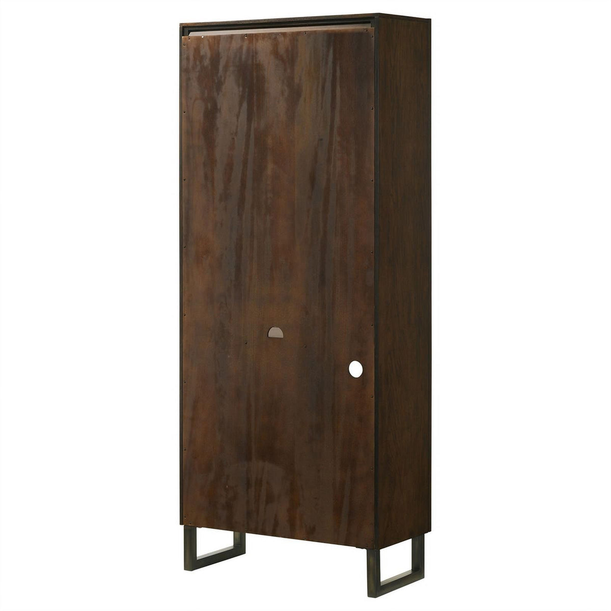 4-shelf Wood Bookcase Dark Walnut and Gunmetal T63178