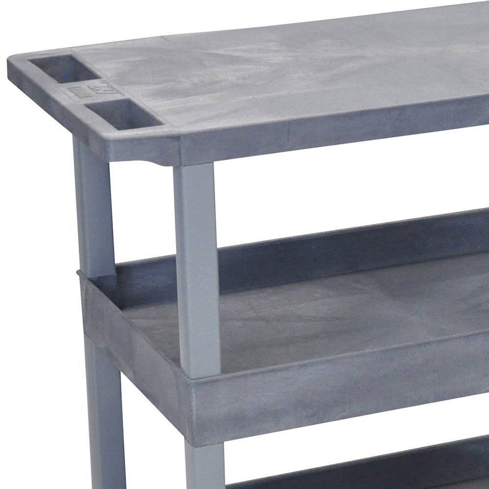 Gray 18x32 Cart with 2 Tub/1 Flat Shelves N750063