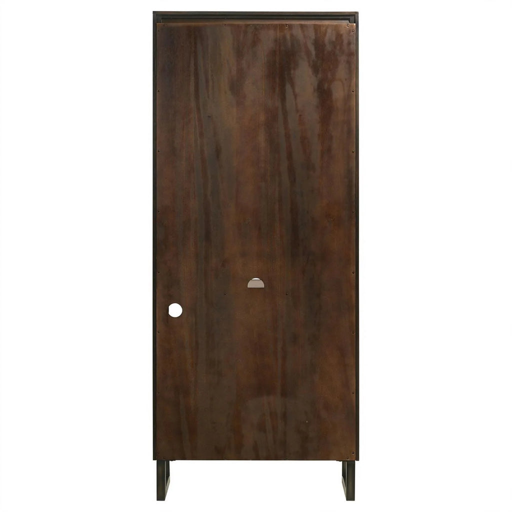 4-shelf Wood Bookcase Dark Walnut and Gunmetal T63178