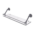 Matte Gray Floating Glass Shelf with Gallery Rail 30 Inch W770