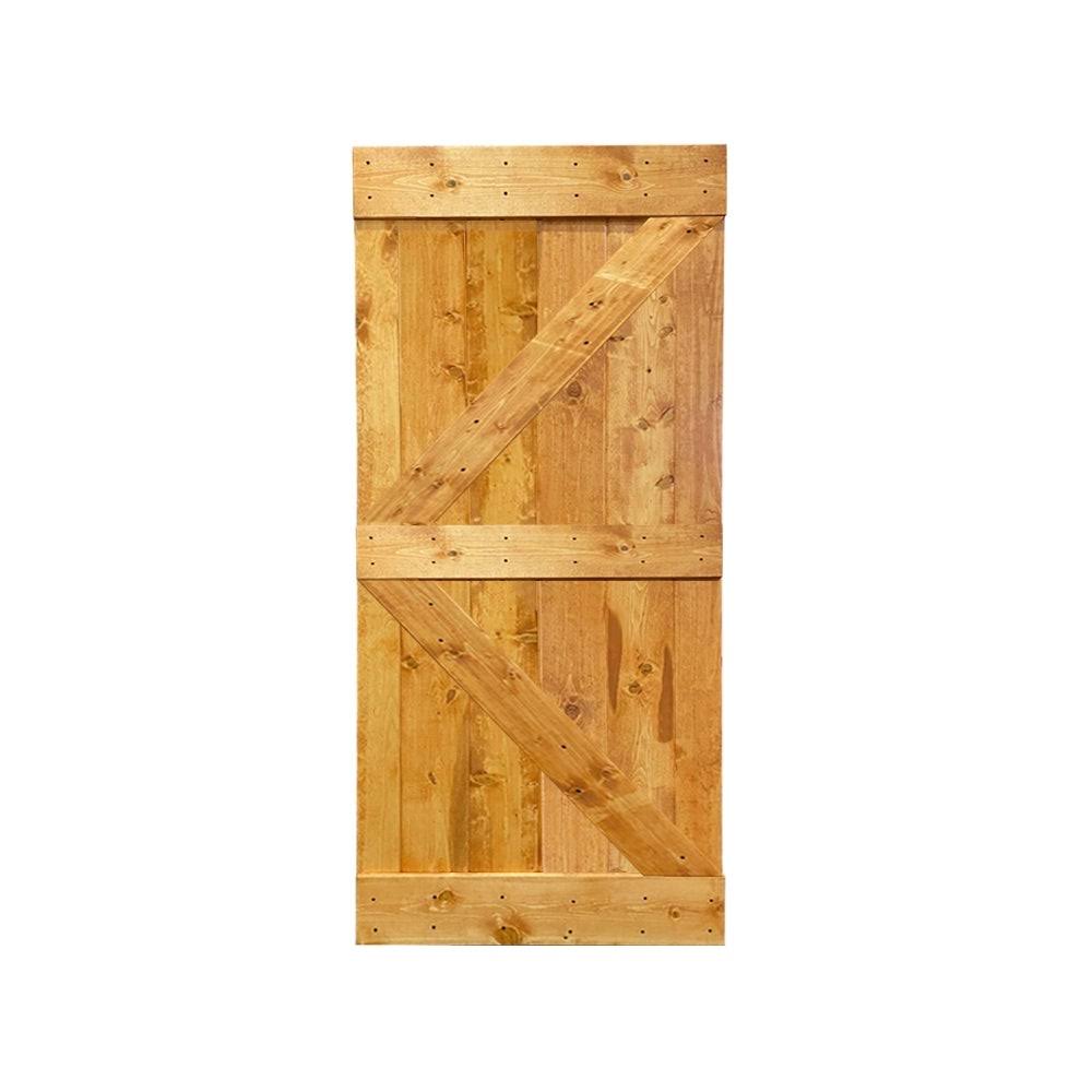 Sage Green Stained Solid Pine Wood Interior Sliding Barn Door Slab N194275