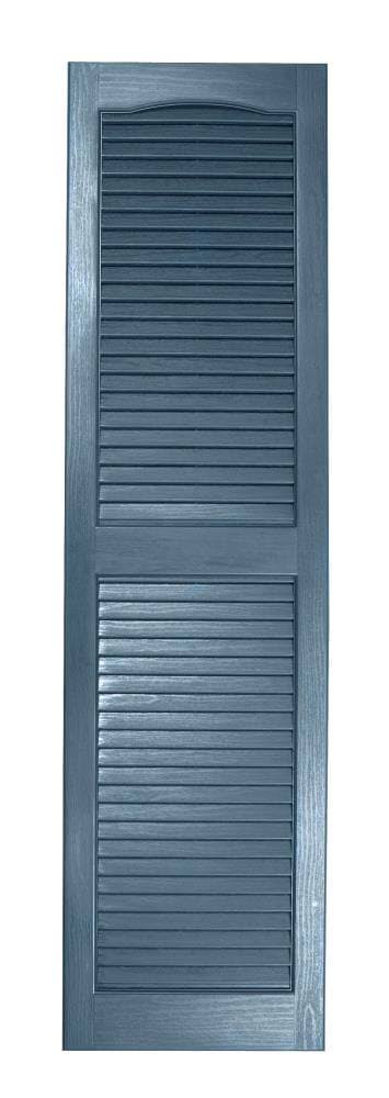 Indigo Blue Louvered Vinyl Exterior Shutters 2-Pack O324