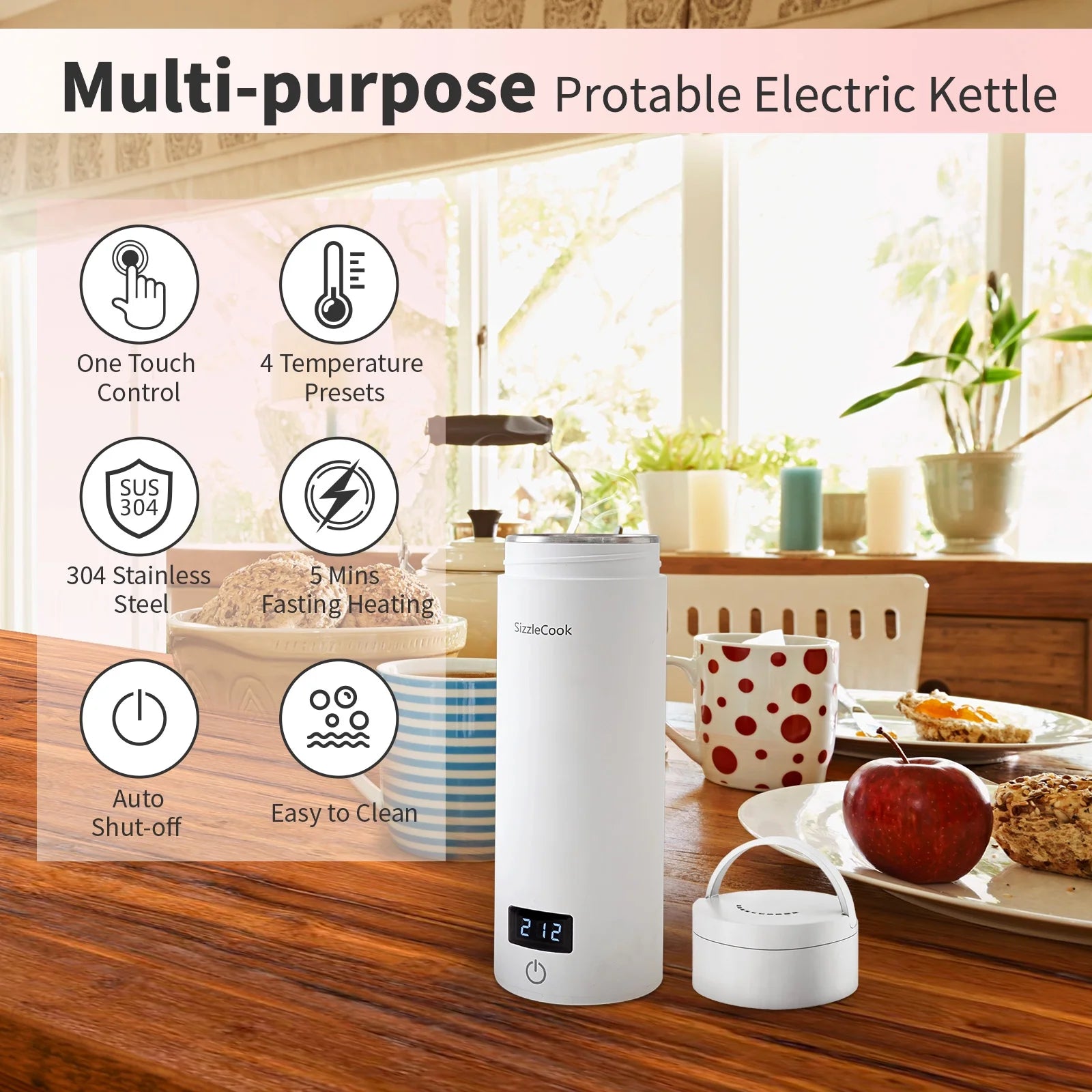 380ml Electric Travel Kettle with Temperature Control Z504