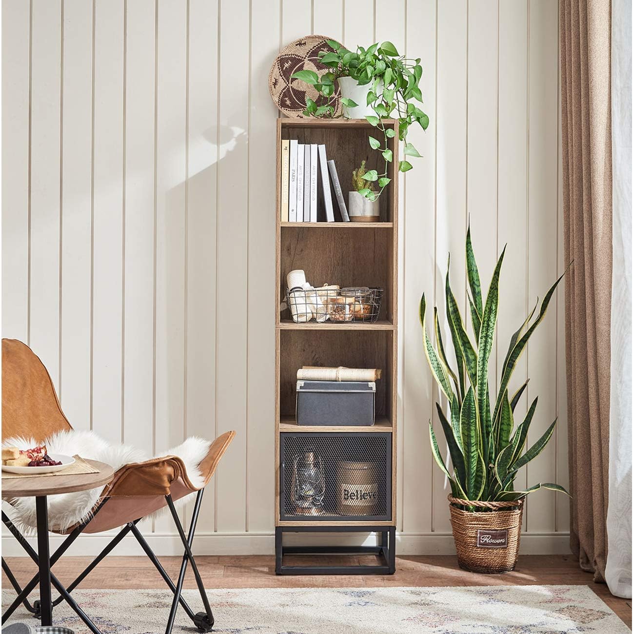 Industrial Bookcase with Drawers V669