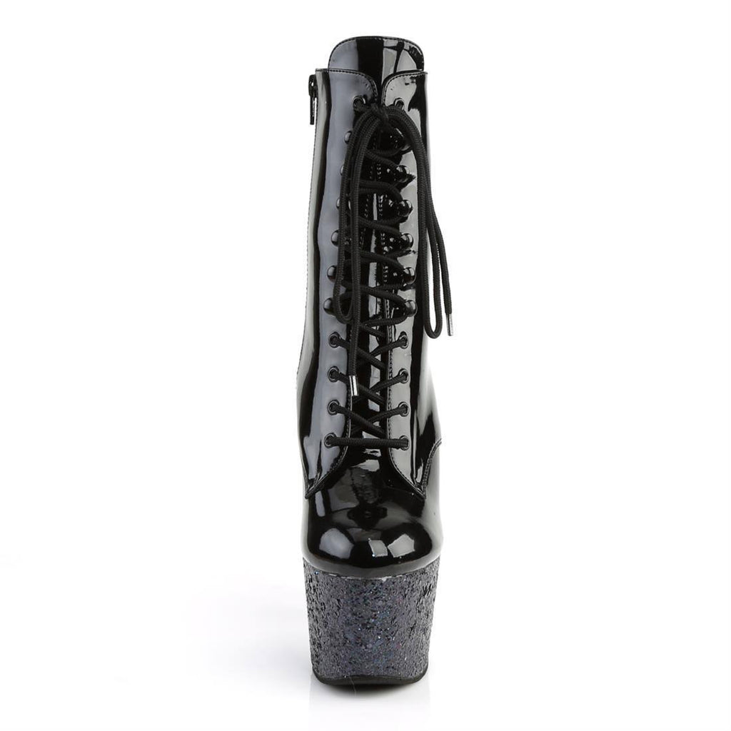 Black 7x22 Heel Platform Ankle Boot A9811