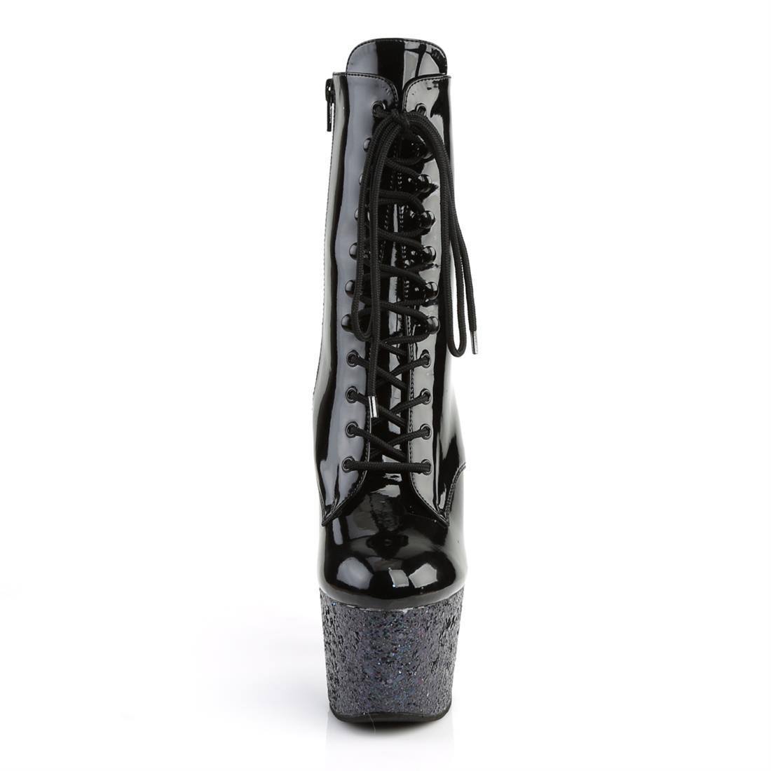Black 7x22 Heel Platform Ankle Boot A9811