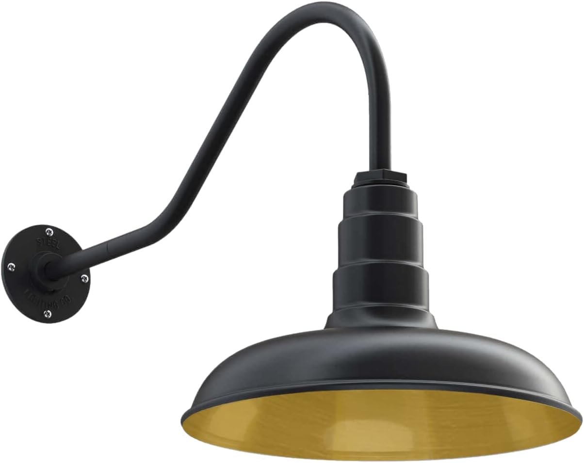 Gooseneck Barn Light with Steel Dome, 16 Gooseneck, White U602
