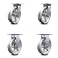 Heavy Duty Swivel Caster with 4 x 2 Silver Wheel, 800 lbs Capacity, Pack of 2 D75132